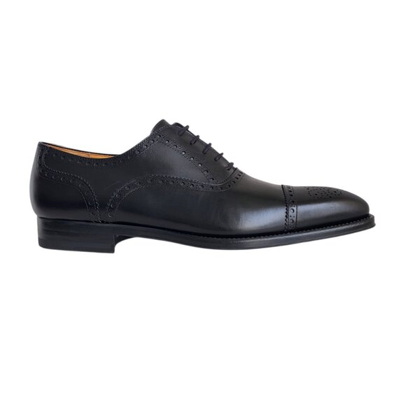 Magnanni Medallion Toe Oxfords in Black Men's Size 11.5 - Picture 2 of 9